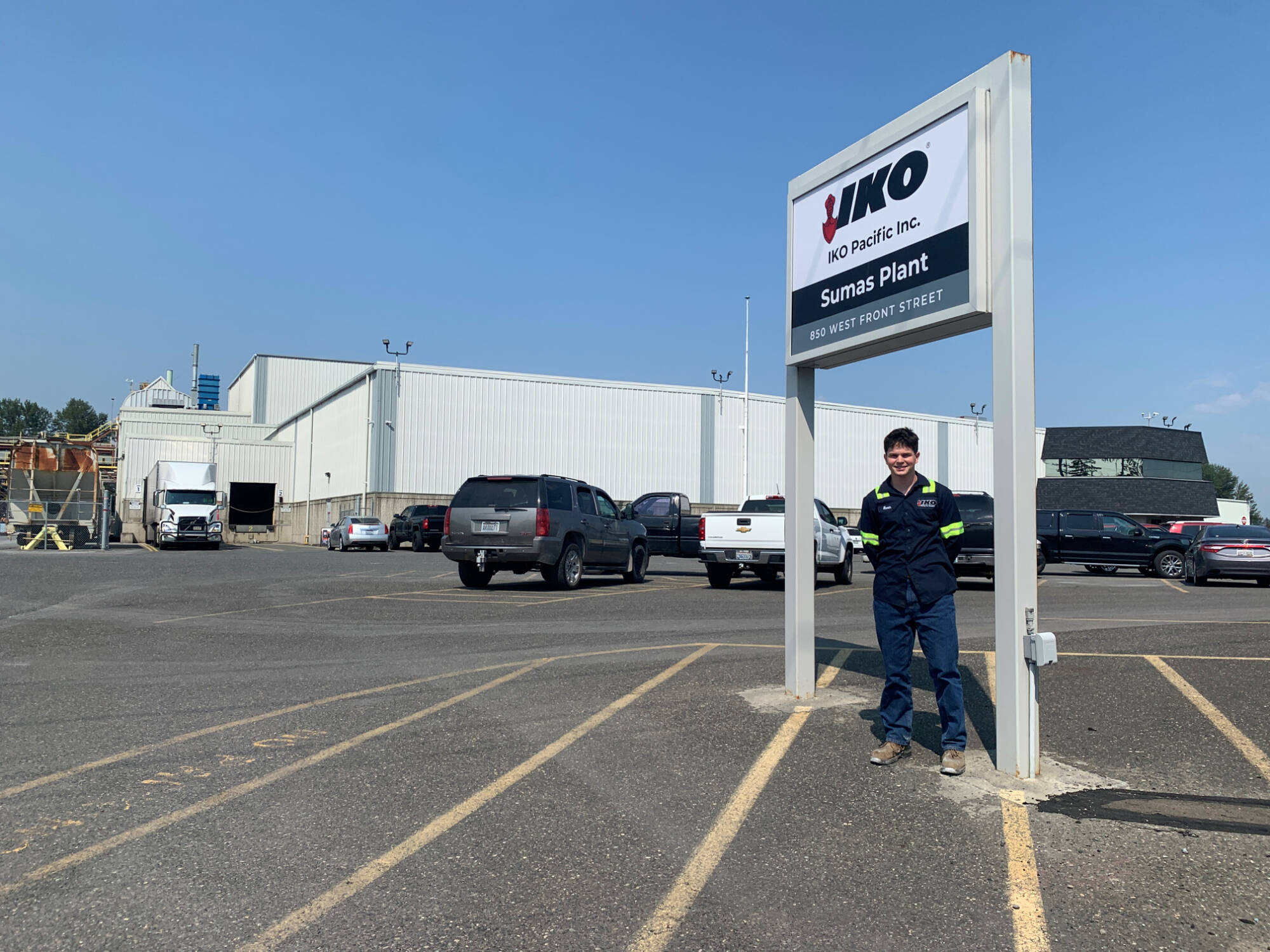 Kevin Gibson standing at his internship site
